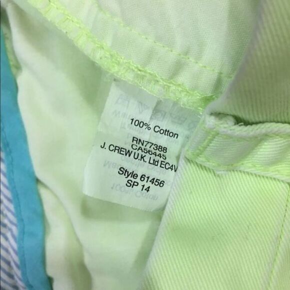 J. Crew Pastel Neon Lime Green Shorts 00 - Picture 5 of 7